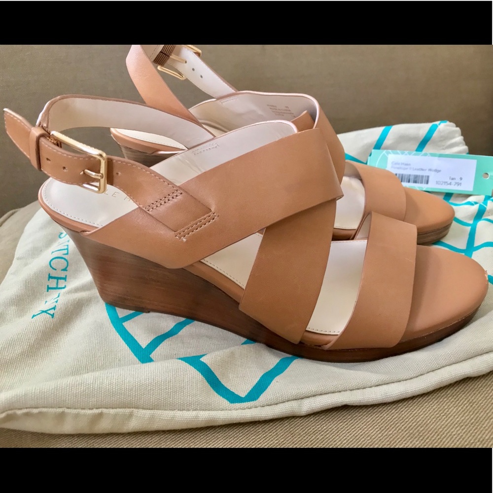 Cole Haan Penelope Leather Wedge, Size 9